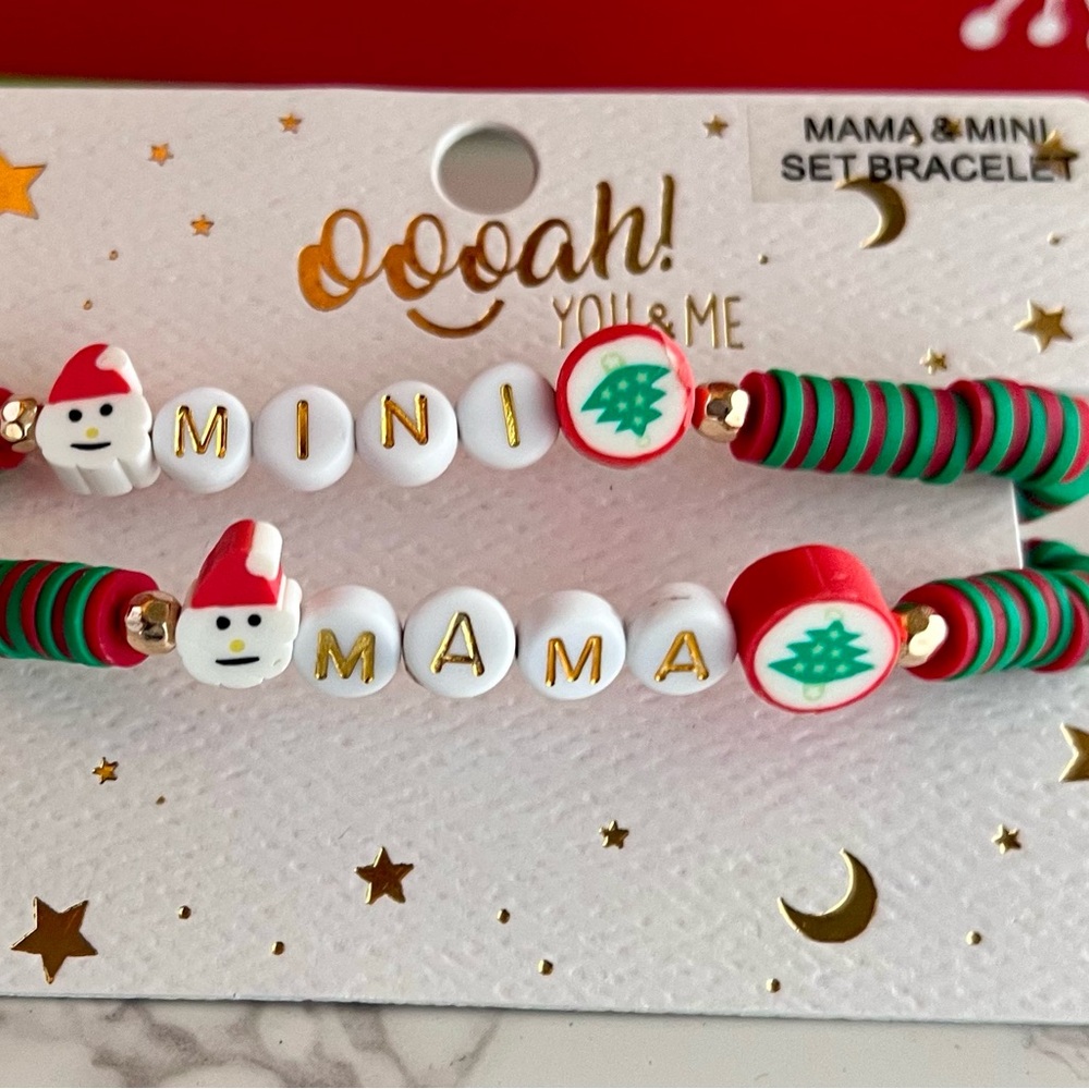 Christmas Themed Mama & Mini Bracelet Set